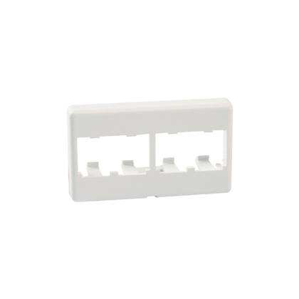 Mini-Com, Furniture Faceplate, Standard Opening, 4 port, White