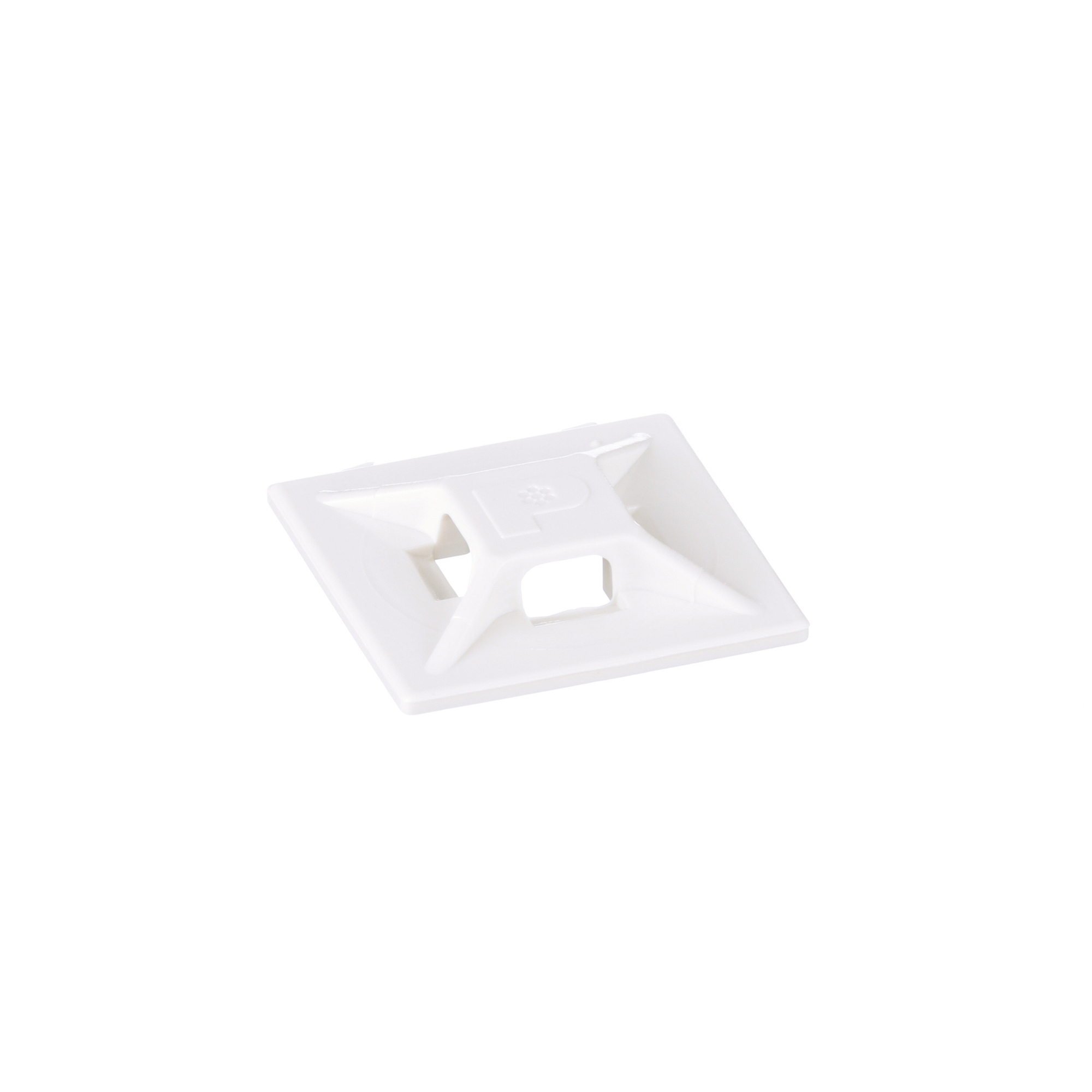 ABMM-D Cable Tie Mount, 4-Way, Adhesive Mount, 0.135 in W Tie, ABS, White