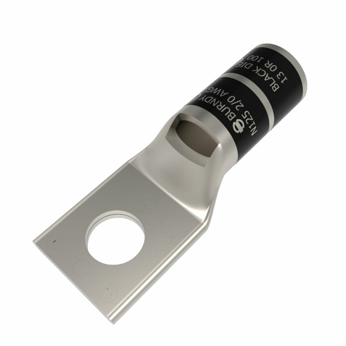 YA26LBOX YA-L 1-Hole Compression Lug With Inspection Window, 2/0 AWG Stranded Copper Conductor, Die Code: 13, 3/8 in Stud, Copper
