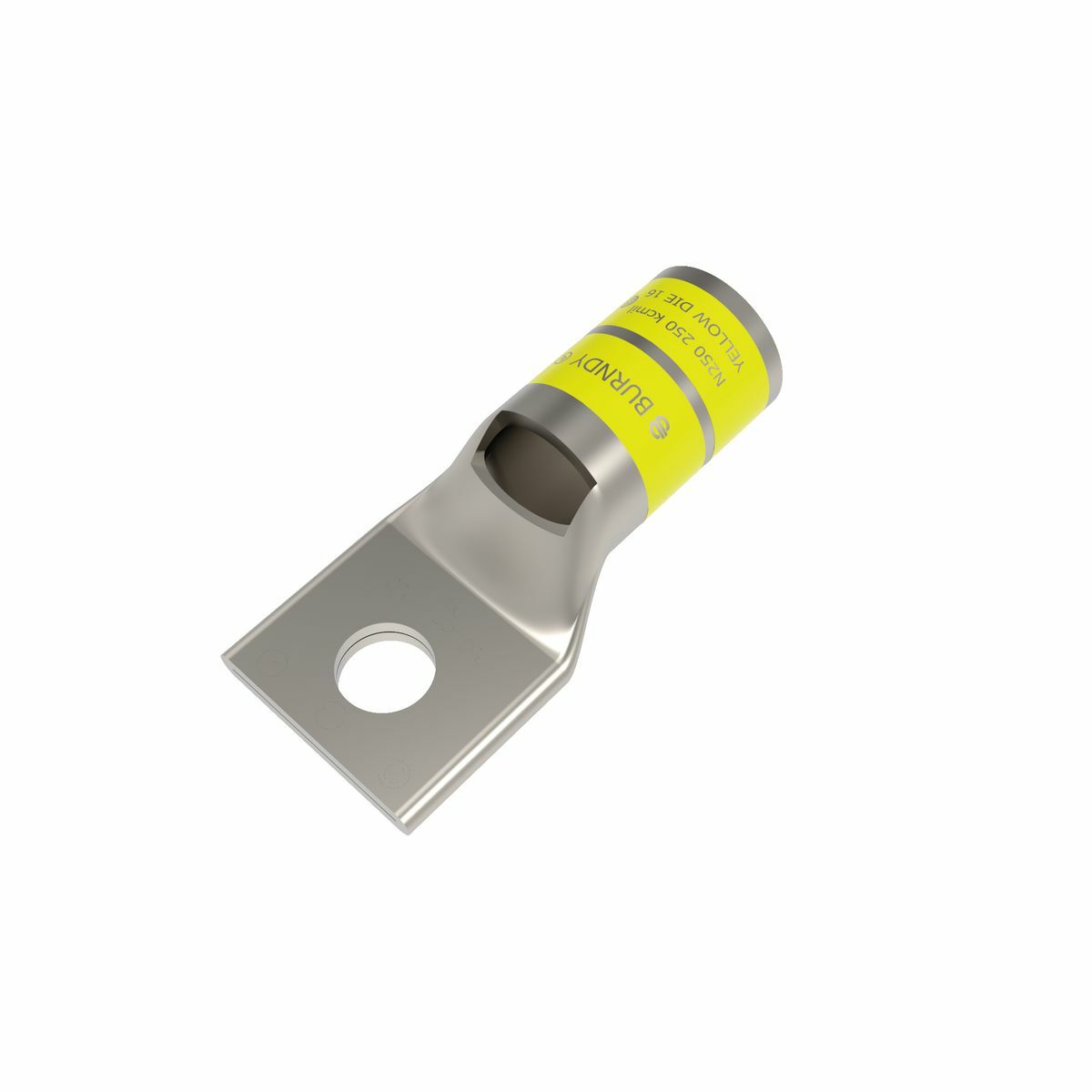 YA29L4 YA-L 1-Hole Compression Lug With Inspection Window, 250 kcmil Stranded Copper Conductor, Die Code: 16, 3/8 in Stud, Copper
