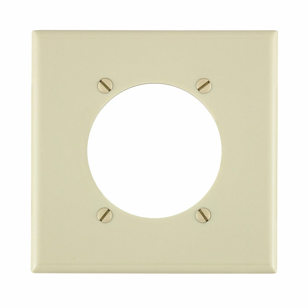 80530-I Standard Size Traditional Wall Plate, 2 Gangs, 4.56 in W x 4.5 in H, Thermoset, Ivory