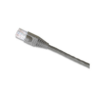 62460-10S eXtreme UTP Molded Boot Standard Patch Cord, CAT 6, 24 AWG Stranded Copper Conductor, 8P Modular Plug Connector, 10 ft L Cord, Gray