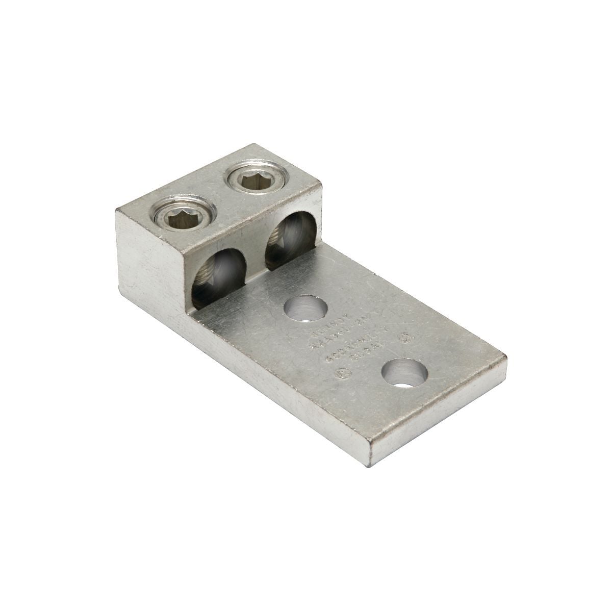 K2A36U2N K2A-U Dual Rated Universal Mechanical Bolted Lug and Terminal, 2 AWG to 600 kcmil Copper/Stranded Aluminum Conductor, 1/2 in Stud, 2 Bolt Holes, Aluminum
