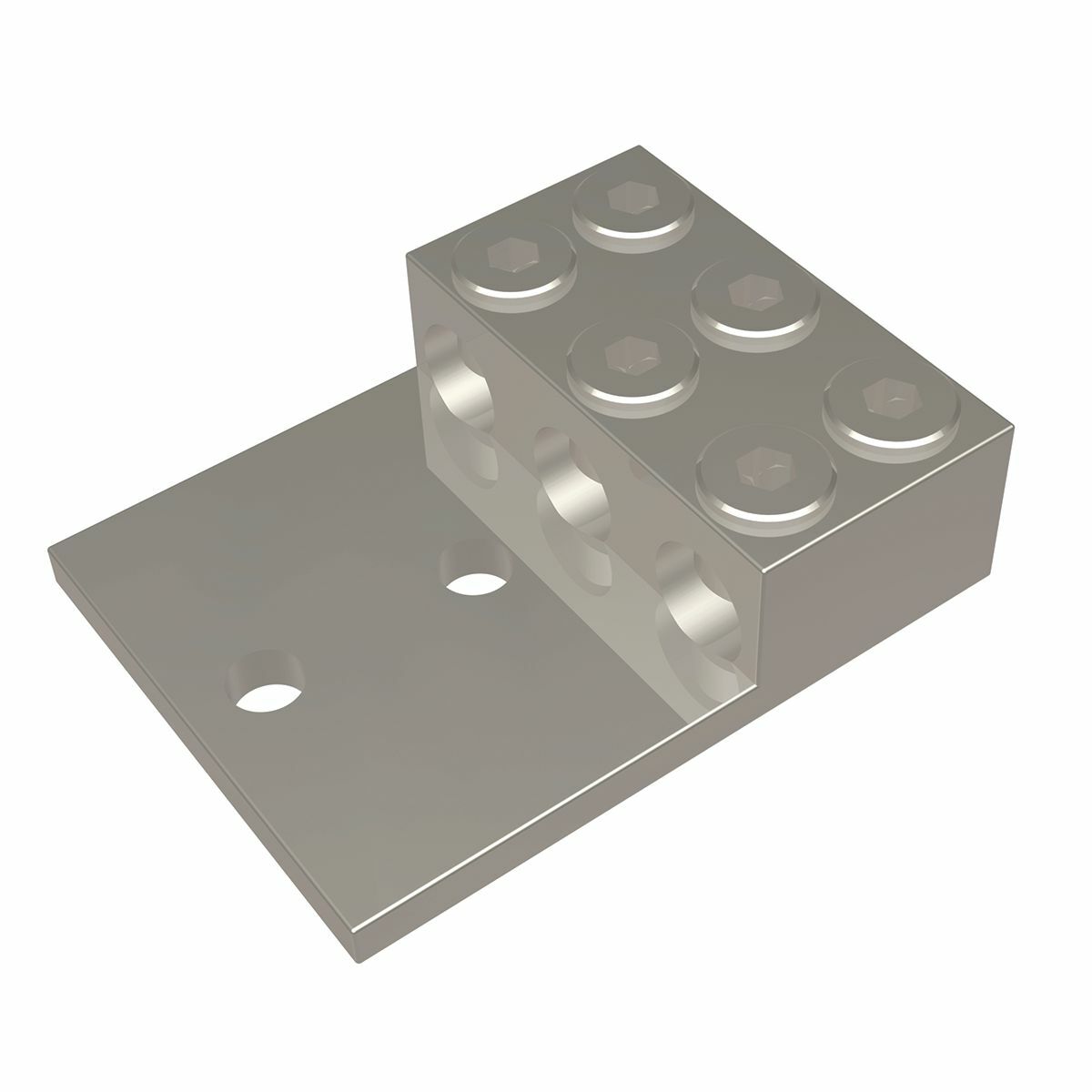 KK3A40U2N KK3A-U Dual Rated Universal Mechanical Bolted Lug and Terminal, 300 to 800 kcmil Copper/Stranded Aluminum Conductor, 1/2 in Stud, 2 Bolt Holes, Aluminum