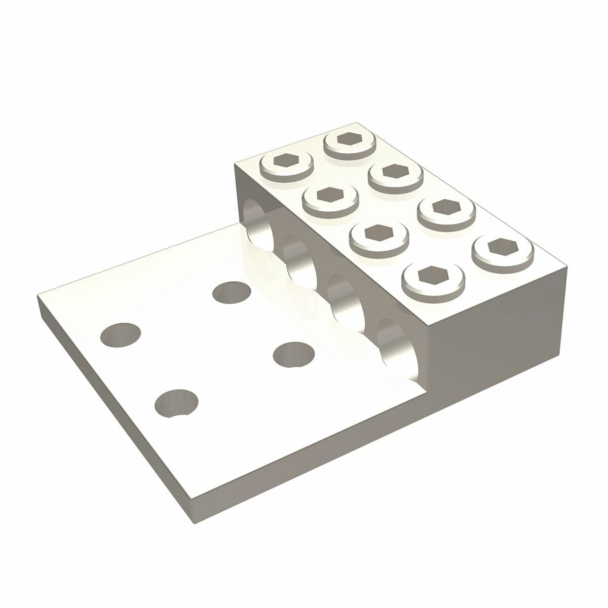 KK4A40U4N KK4A-U Dual Rated Universal Mechanical Bolted Lug and Terminal, 300 to 800 kcmil Copper/Stranded Aluminum Conductor, 1/2 in Stud, 4 Bolt Holes, Aluminum