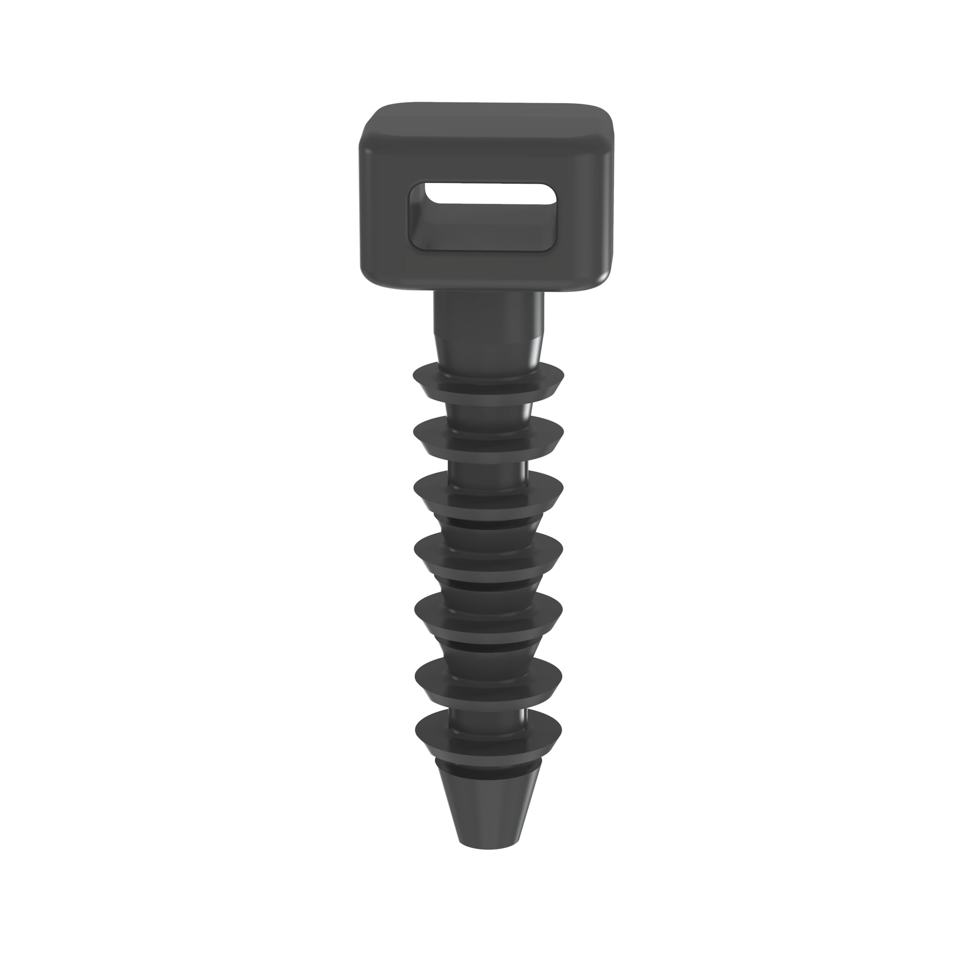 MPMS19-C0 Masonry Push Barb Cable Tie Mount, 2-Way, Push Barb Mount, 0.19 in W Tie, Nylon 6.6/Polyamide, Black