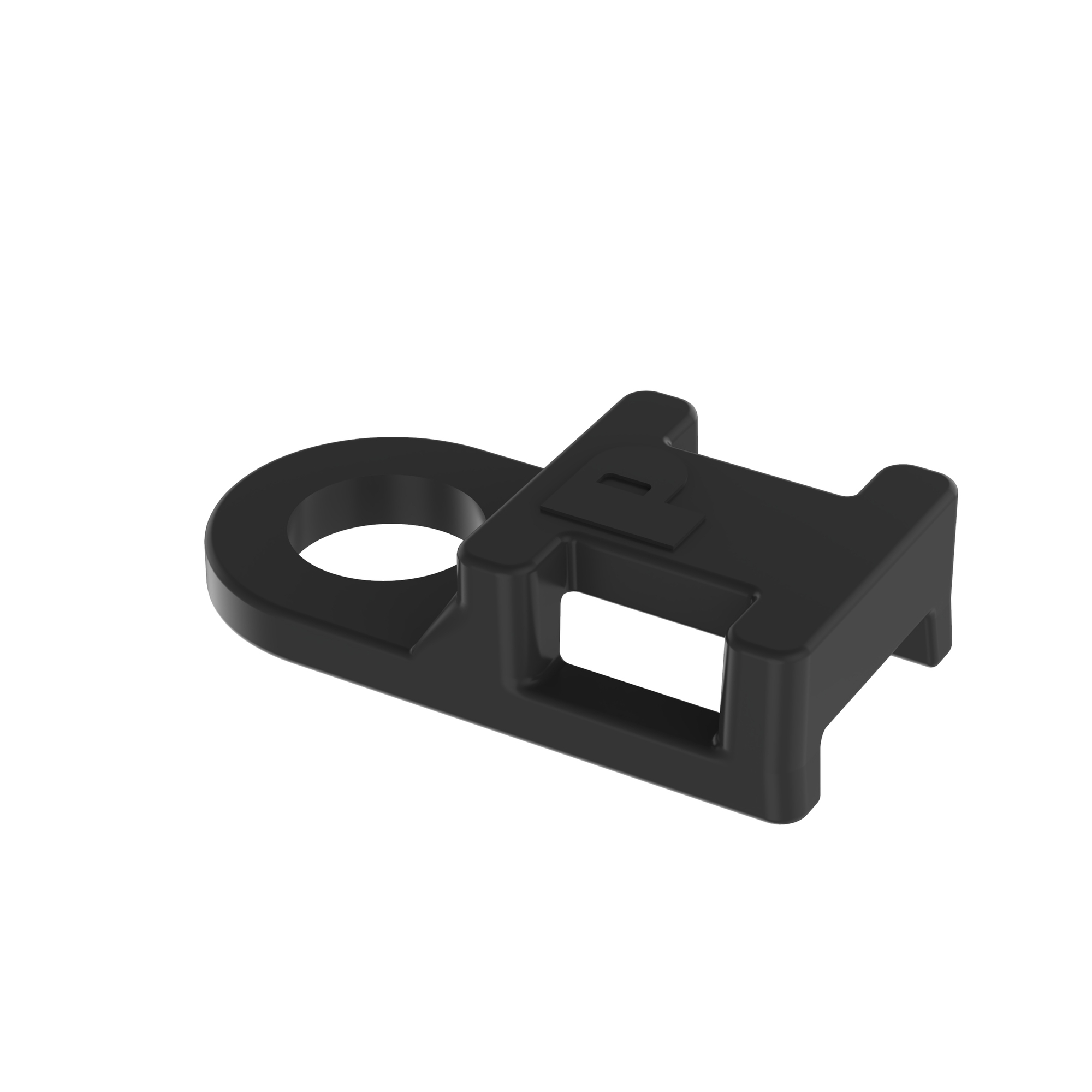 TA1S8-M30 Heat Stabilized Low Profile Cable Tie Mount, 4-Way, Threaded Mount, Nylon 6.6, Black