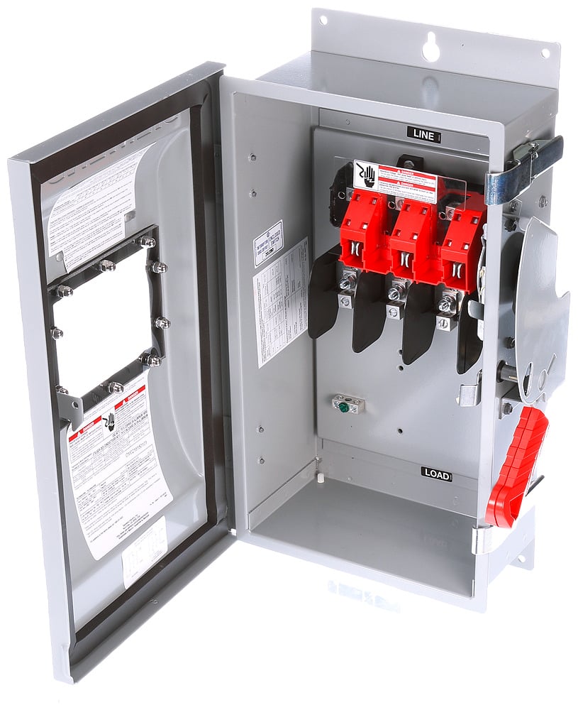 HNF361JW Type VBII Enclosed Heavy Duty Low Voltage Non-Fusible Single Throw Safety Switch With Viewing Window, 600 V AC, 30 A, 30 hp, 3PST Contact, 3 Poles