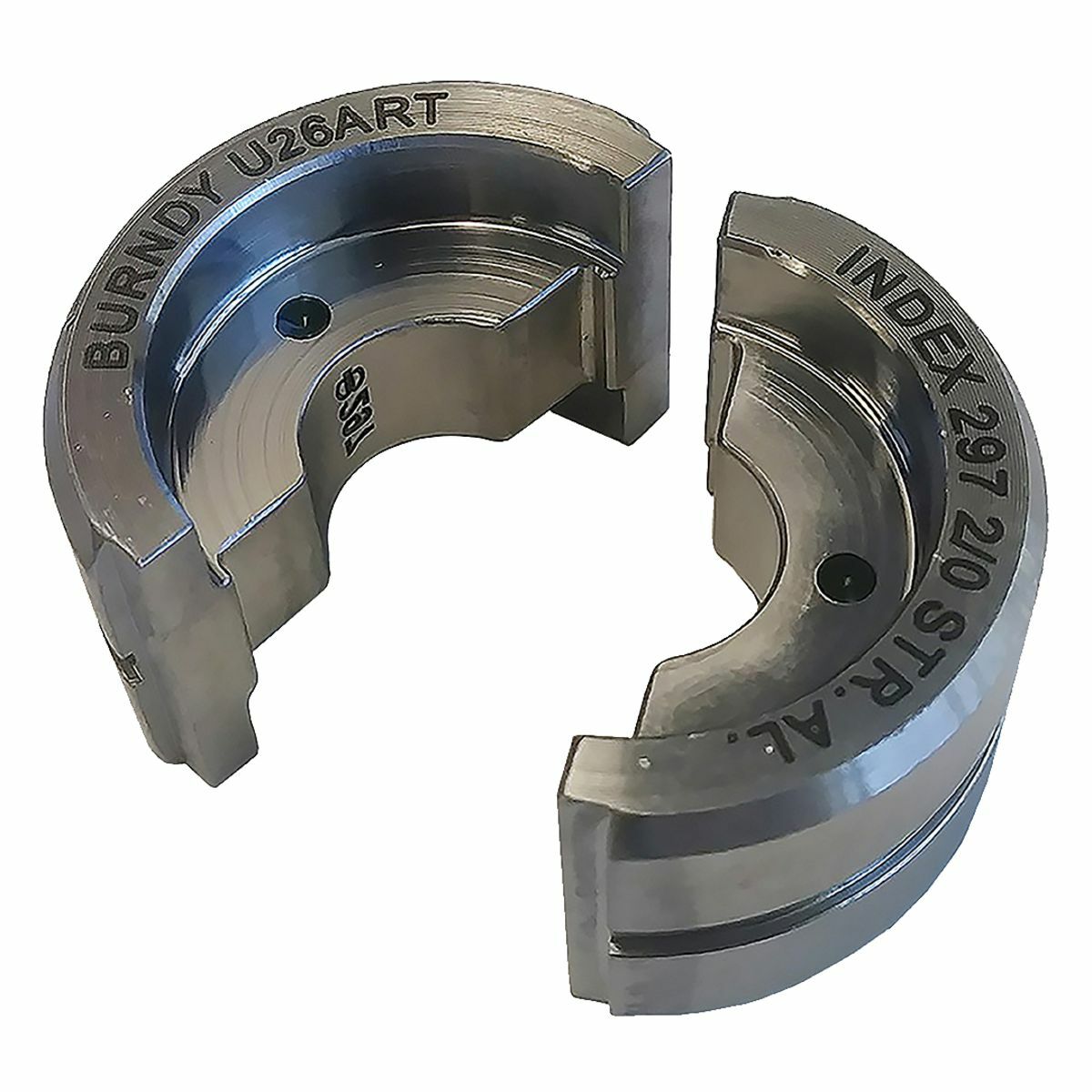 U26ART Style U Circular Butting Twin Crimping Die, 2/0 AWG Aluminum Cable, Stainless Steel