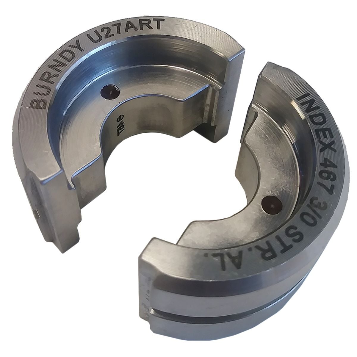 U27ART Style U Circular Butting Twin Crimping Die, 3/0 AWG Aluminum Cable, Stainless Steel