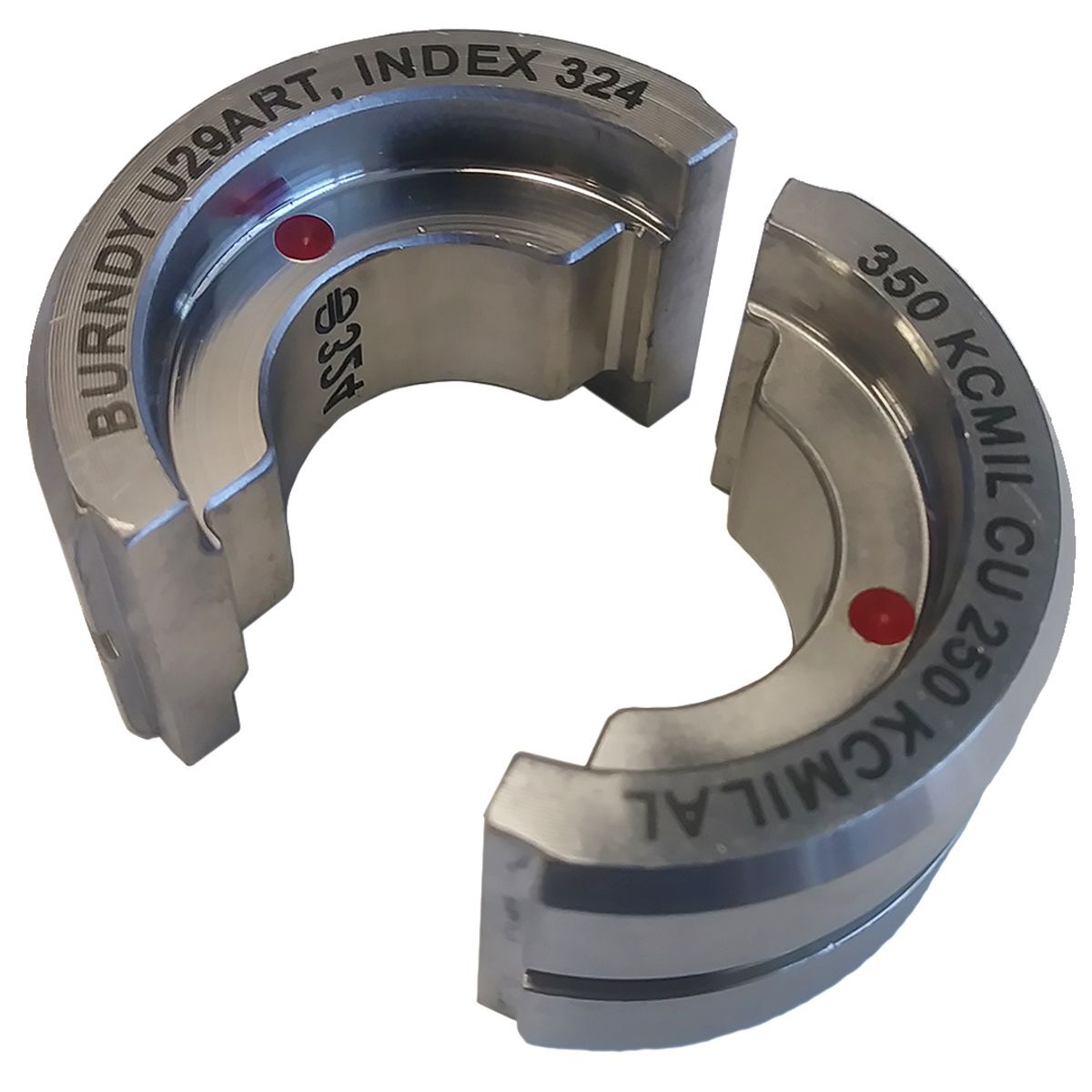 U29ART Style U Circular Butting Twin Crimping Die, 250 kcmil Aluminum Cable, Stainless Steel