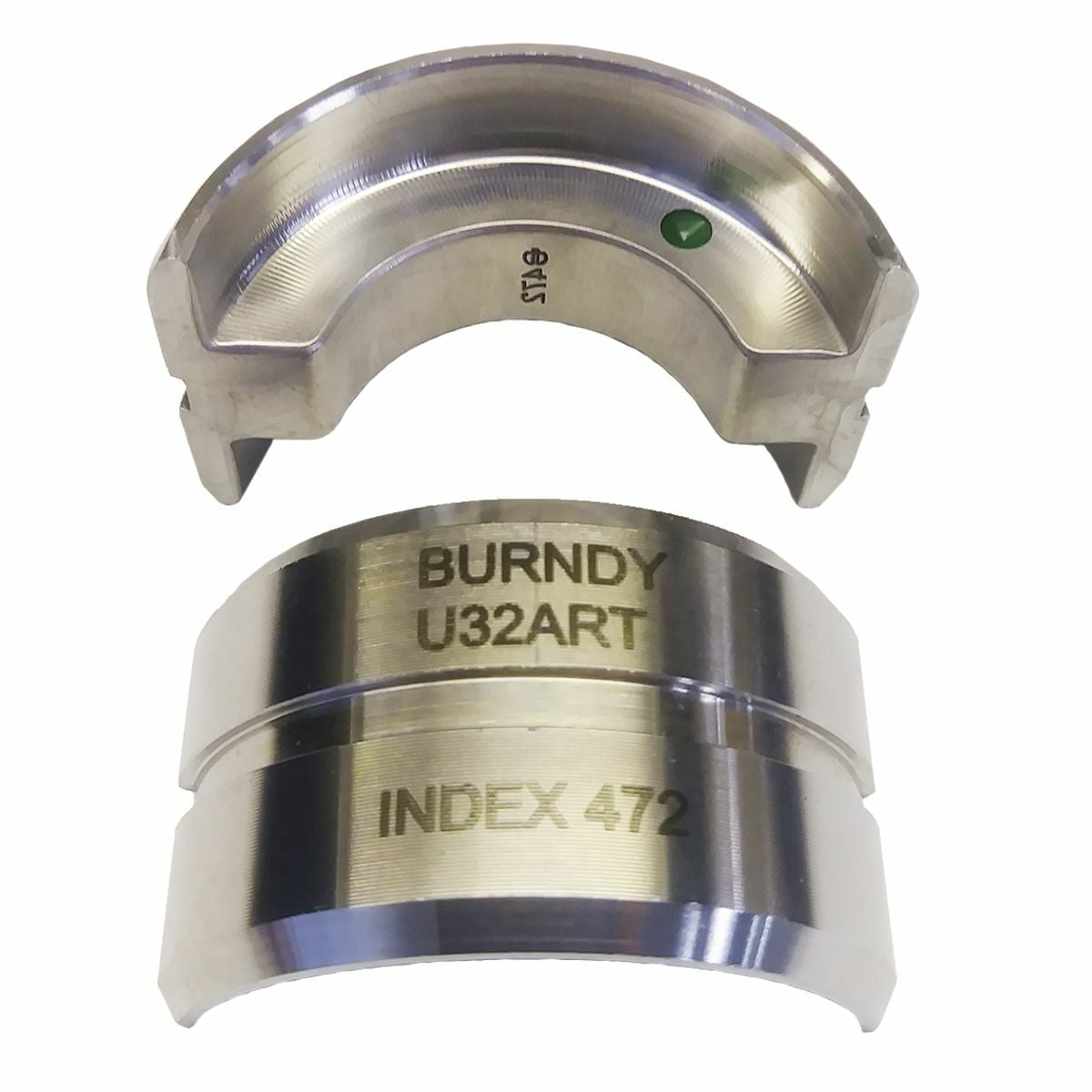 U32ART Style U Circular Non-Butting Twin Crimping Die, 400 kcmil Aluminum Cable, Stainless Steel