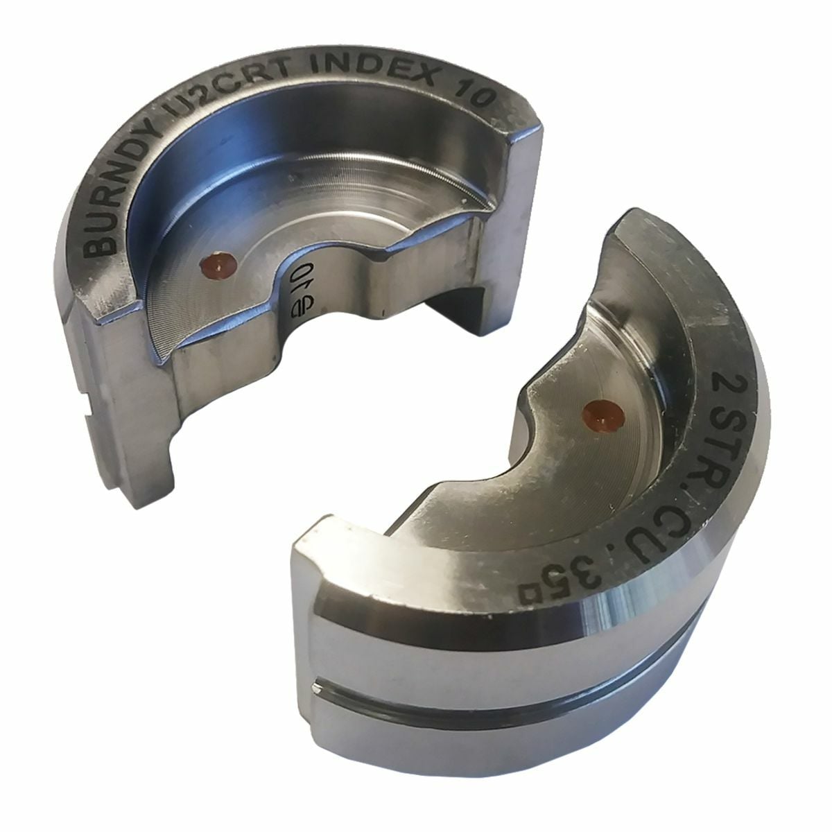 U2CRT Style U Circular Butting Twin Crimping Die, 2 AWG Copper Cable, Stainless Steel