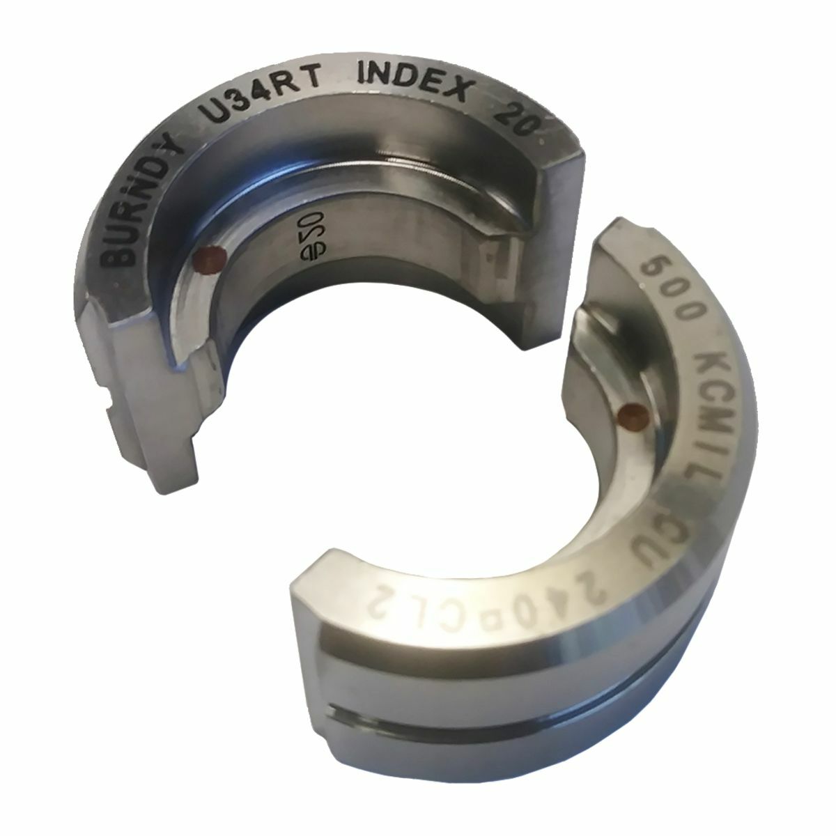U34RT Style U Circular Butting Twin Crimping Die, 500 kcmil Copper Cable, Stainless Steel