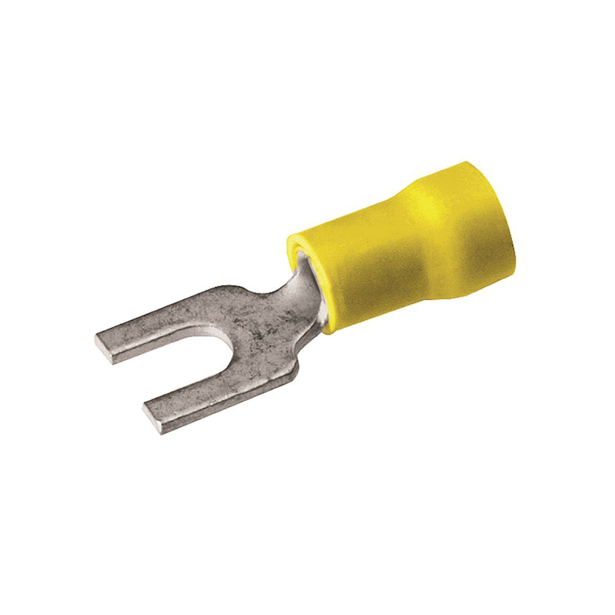 TP1010F Type TP-F Smooth Entry Fork Tongue Terminal, 12 to 10 AWG Conductor, 1.07 in L, Copper, Yellow