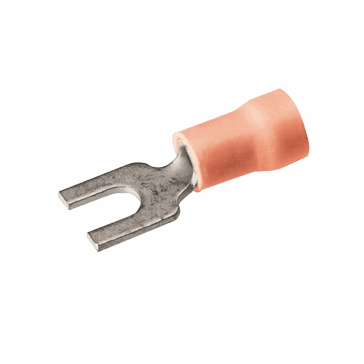 TP1610F Type TP-F Smooth Entry Fork Tongue Terminal, 22 to 16 AWG Conductor, 0.95 in L, Copper, Red