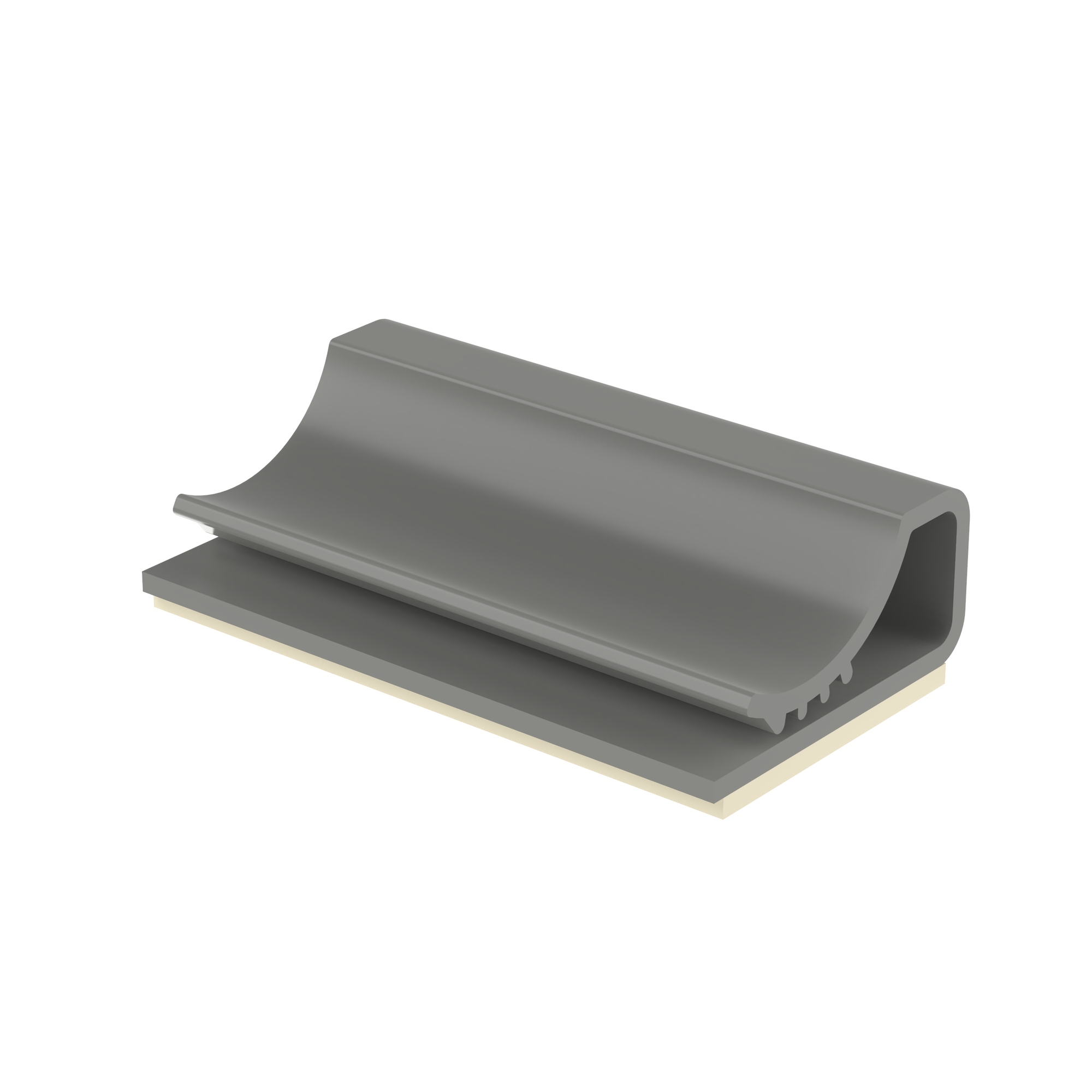FCC-A-C8 Flat Cable Mount, Gray, PVC, Rubber Adh., 1x1.09", PK100