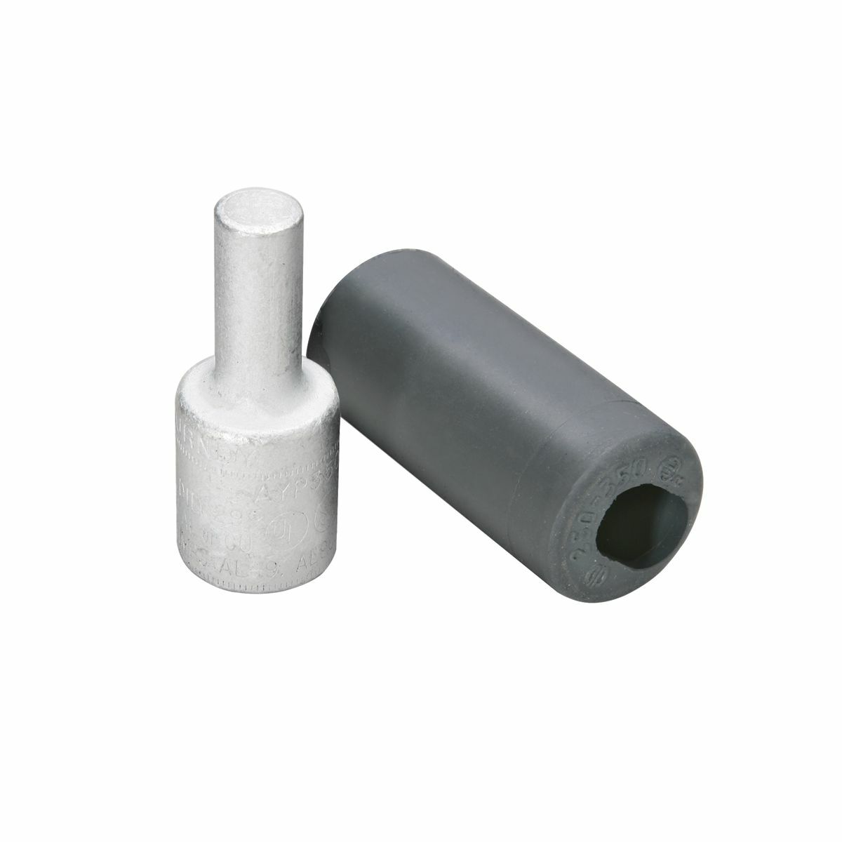 AYP4 Type AYP Compression Pin Adapter, 4 AWG Conductor, Die Code: 296 Element A, 0.23 in Dia x 0.68 in L Pin, Aluminum