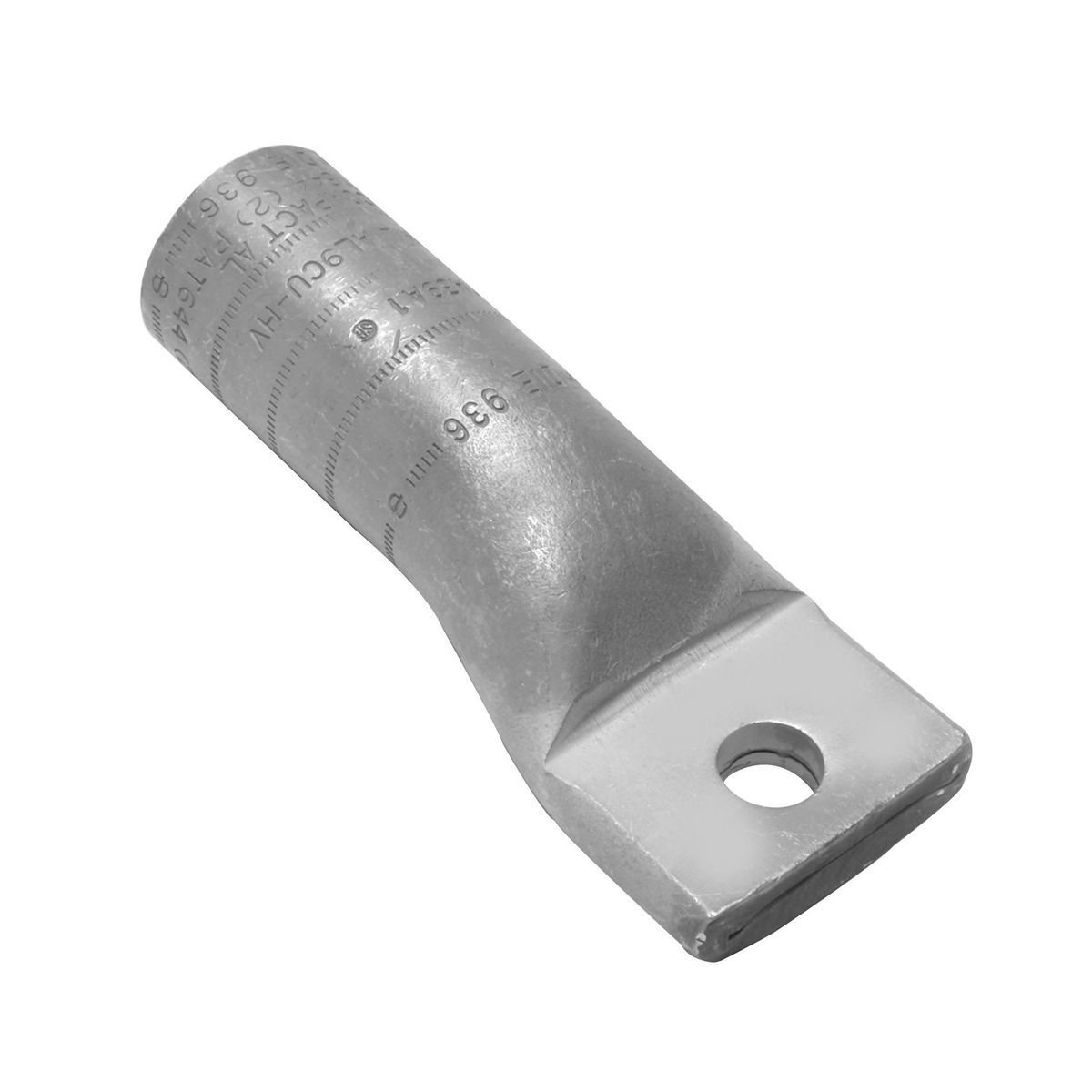 YA39A1 YA-A 1-Hole Dual Rated Uninsulated Compression Lug, 700 to 750 kcmil Aluminum/Copper Conductor, Die Code: 936, 1/2 in Stud, Electro Plated Tin Aluminum