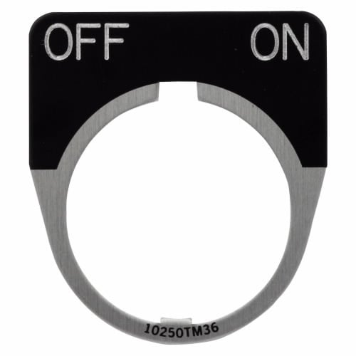 10250TM47 10250T 2-Position Standard Legend Plate, 0.1 in H x 1.6 in W, Half Round Plate, Aluminum/Die Cast Zinc, Black Field