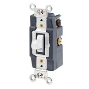 1282-W Center OFF AC Quiet Toggle Switch, 120/277 V AC, 15 A, 1/2, 2 hp Power Rating, SPDT Contact