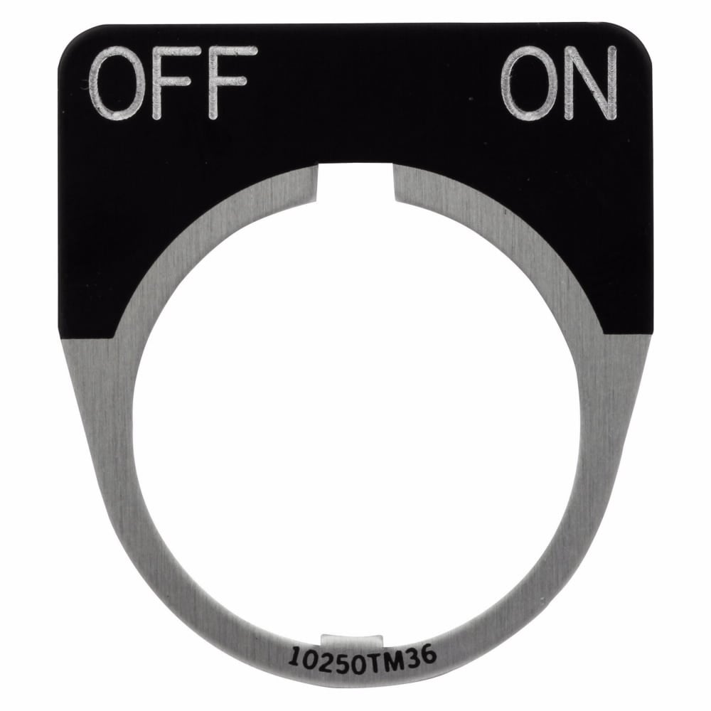 10250TM50 10250T Standard Legend Plate, 0.1 in H x 1.6 in W, Half Round Plate, Black Field