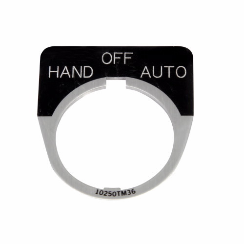 10250TM54 10250T Standard Legend Plate, 1-3/4 in H x 1-3/4 in W, Half Round Plate, Aluminum, Black Field