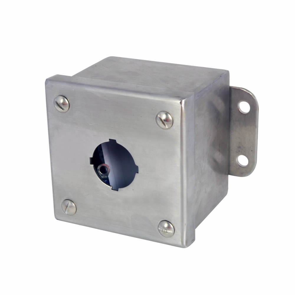 10250TN33 1-Element Heavy Duty Oiltight/Watertight Pushbutton Enclosure, 5.7 in L x 3.8 in W x 4.1 in D, NEMA 4/4X/12 NEMA Rating, 304 Stainless Steel