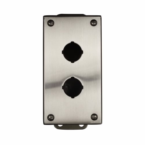10250TN34 2-Element Heavy Duty Oiltight/Watertight Pushbutton Enclosure, 8.3 in L x 3.8 in W x 5.1 in D, NEMA 4/4X/12 NEMA Rating, 304 Stainless Steel
