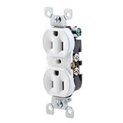 5320-ECP Duplex Grounding Single Straight Blade Receptacle, 125 V AC, 15 A, 2 Poles, 3 Wires, Black