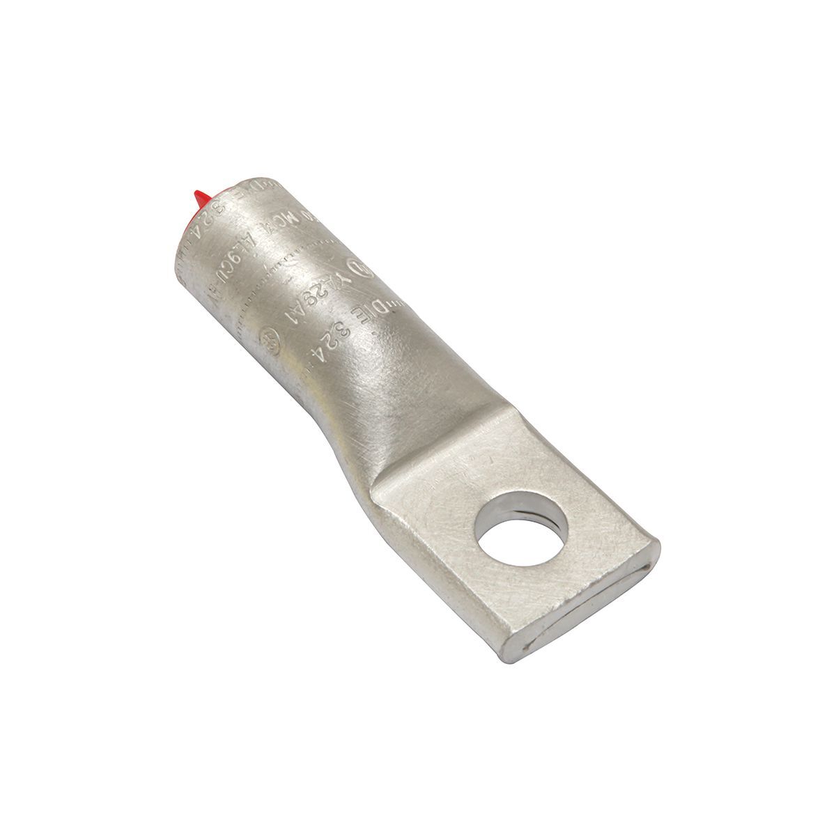 YA29A1 YA-A 1-Hole Dual Rated Uninsulated Compression Lug, 250 kcmil Aluminum/Copper Conductor, Die Code: 324, 1/2 in Stud, Electro Plated Tin Aluminum