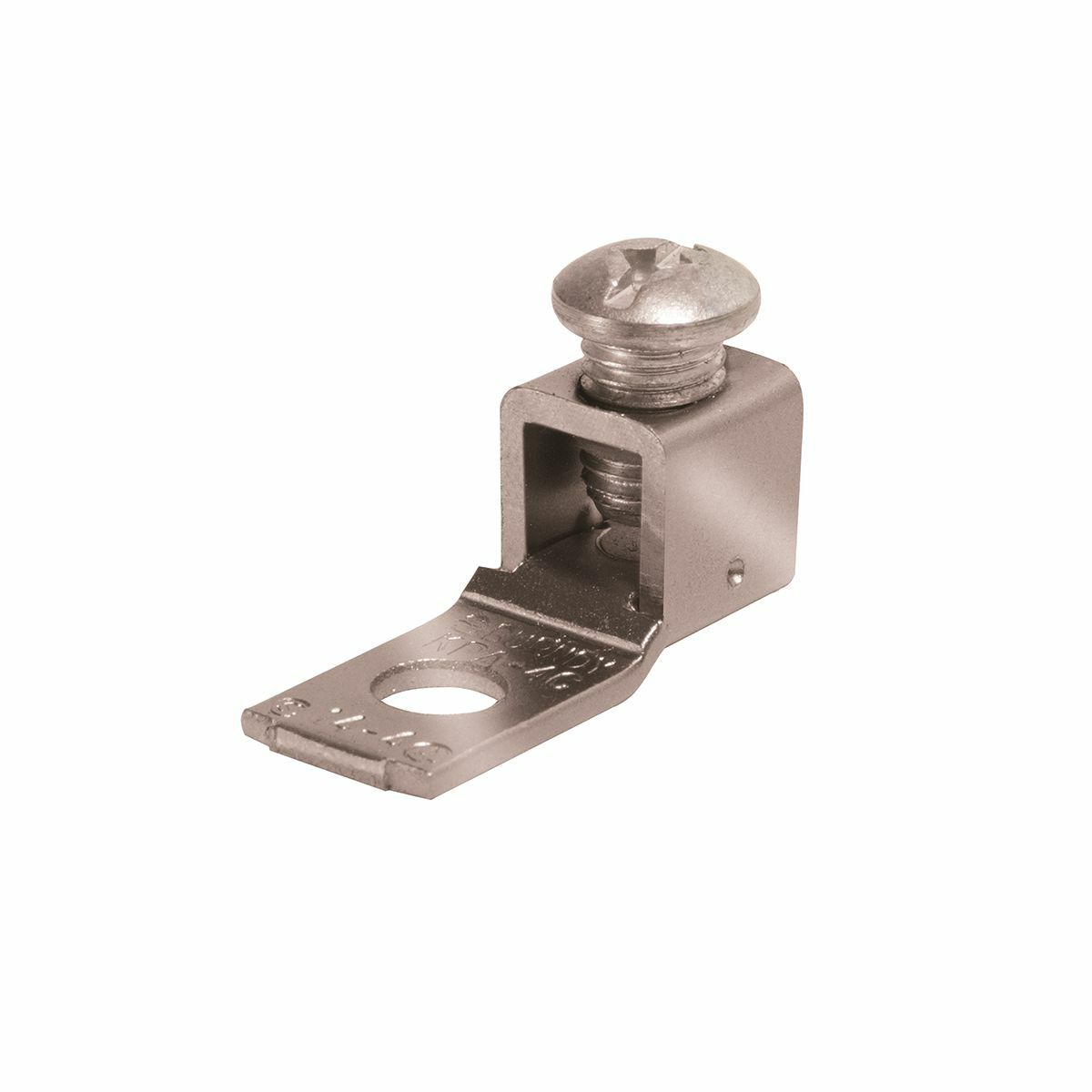 KPA4CTP KPA-TP 1-Piece Cable Terminal Lug, 14 to 4 AWG Copper Conductor, 1/4 in Stud, 1 Bolt Holes, Copper Alloy