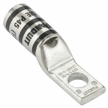 Pan-Lug LCAN4-14-L Comp. Lug, 400, Narrow, Tin Plt Copper, Strt, One 0.25" Stud