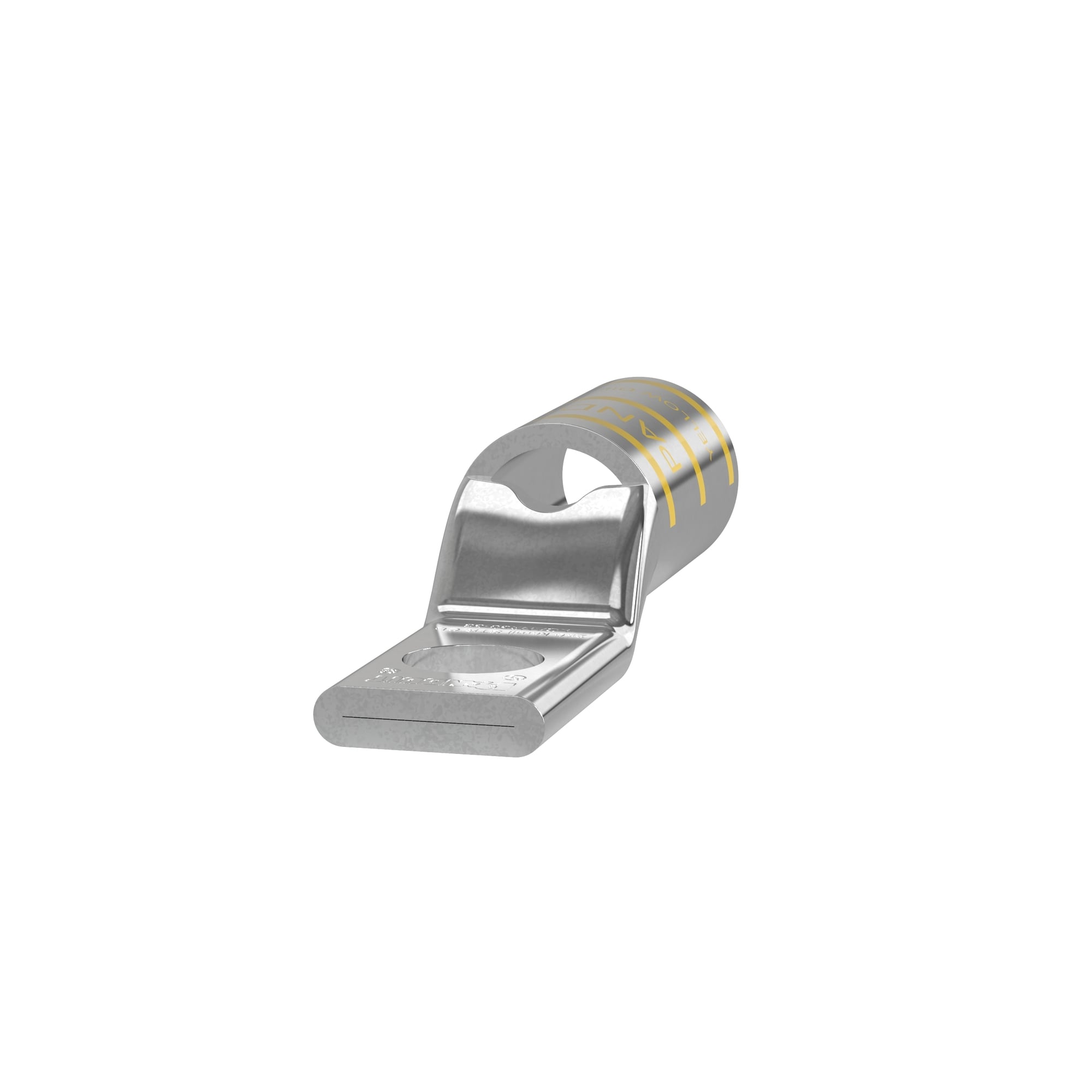 LCAN250-38-X Pan-Lug 1-Hole Compression Lug Connector With Inspection Window, 250 kcmil Stranded Copper Conductor, Die Code: P62, 3/8 in Stud, Tin Plated Copper
