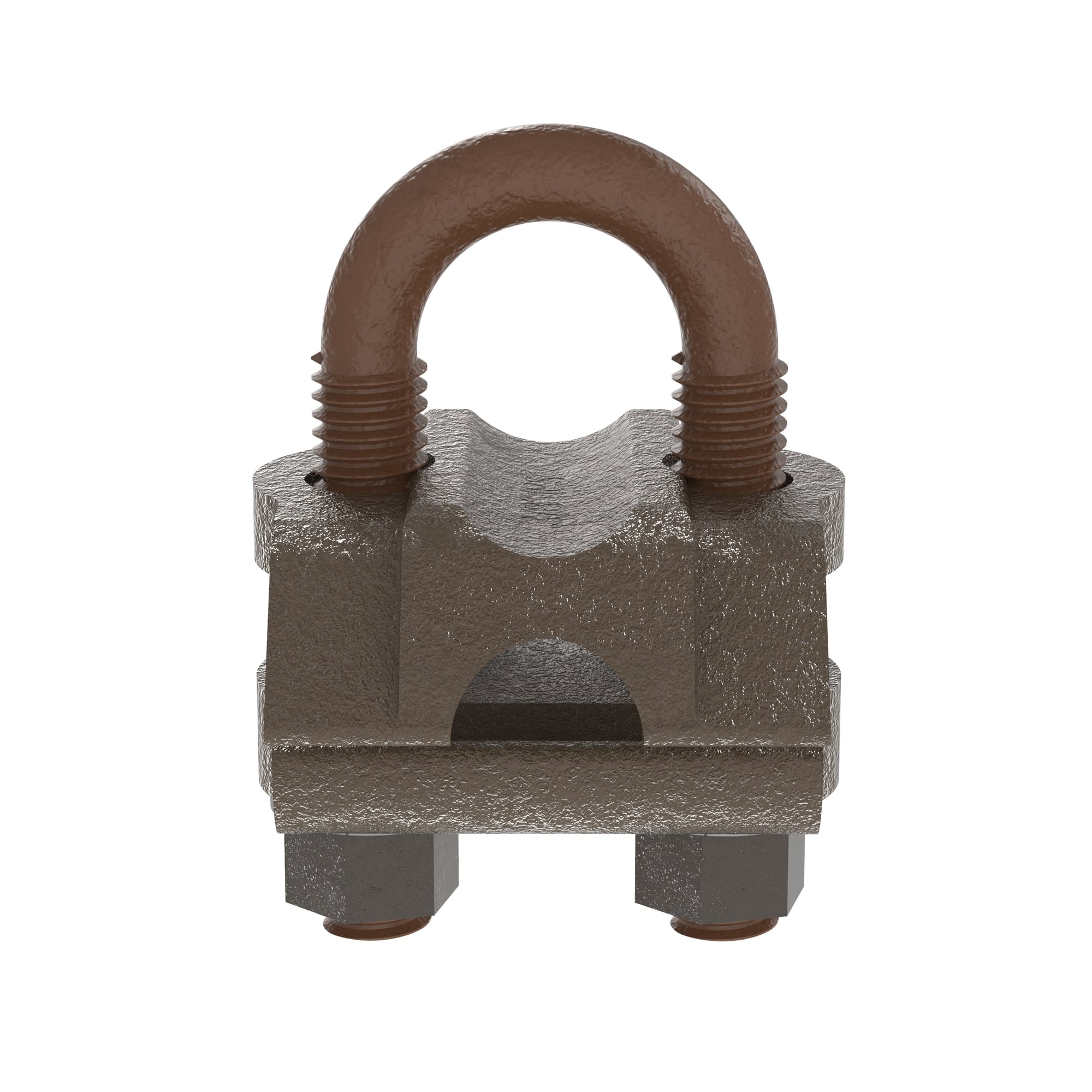 GPL-6-Q StructuredGround U-Bolt Single Cable Grounding Toe Clamp, 0.365 to 0.575 in Conduit, 5/8 to 3/4 in Rod, 2/0 AWG to 250 kcmil Conductor, Copper Alloy