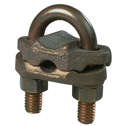 StructuredGround GPL-39-3 Bronze Grounding Clamp, U-Bolt, single cable