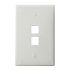 QuickPort Midsize Wallplate, Single Gang, 2-Port, White