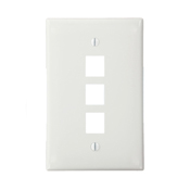 41091-3WN QuickPort Midway Size Wallplate, 1 Gang, 3.13 in W, Nylon, Surface Mount