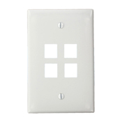 41091-4WN QuickPort Midway Size Wallplate, 1 Gang, 3.13 in W, Nylon, Surface Mount