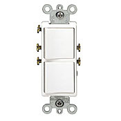 5627-W Decora Dual Grounding Combination Switch, 20 A, 120/277 V AC, 1 Poles