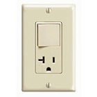 20 Amp, 120 Volt, Decora Brand Style Single-Pole, AC Combination Switch, Commercial Grade, Grounding, Ivory