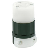 4779-PLC 1-Phase Cable Mount Grounding Locking Connector, 277 V AC, 15 A, 2 Poles, 3 Wires, Black/White