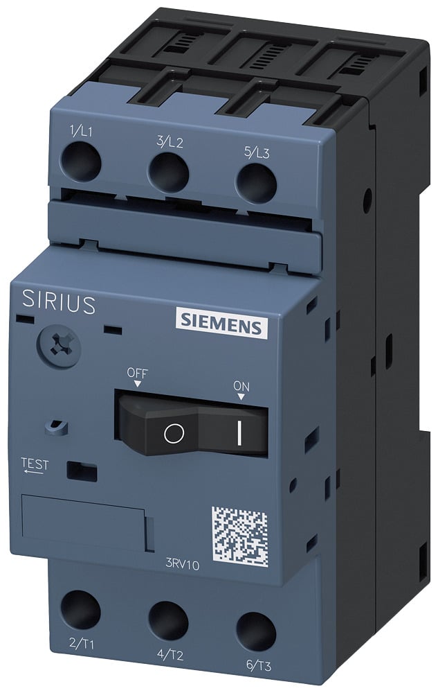3RV1011-1EA10 Motor Protection Circuit Breaker, 690 V AC, 2.8 to 4 A, 3 kA Interrupt, 3 Poles, Thermal Magnetic Trip