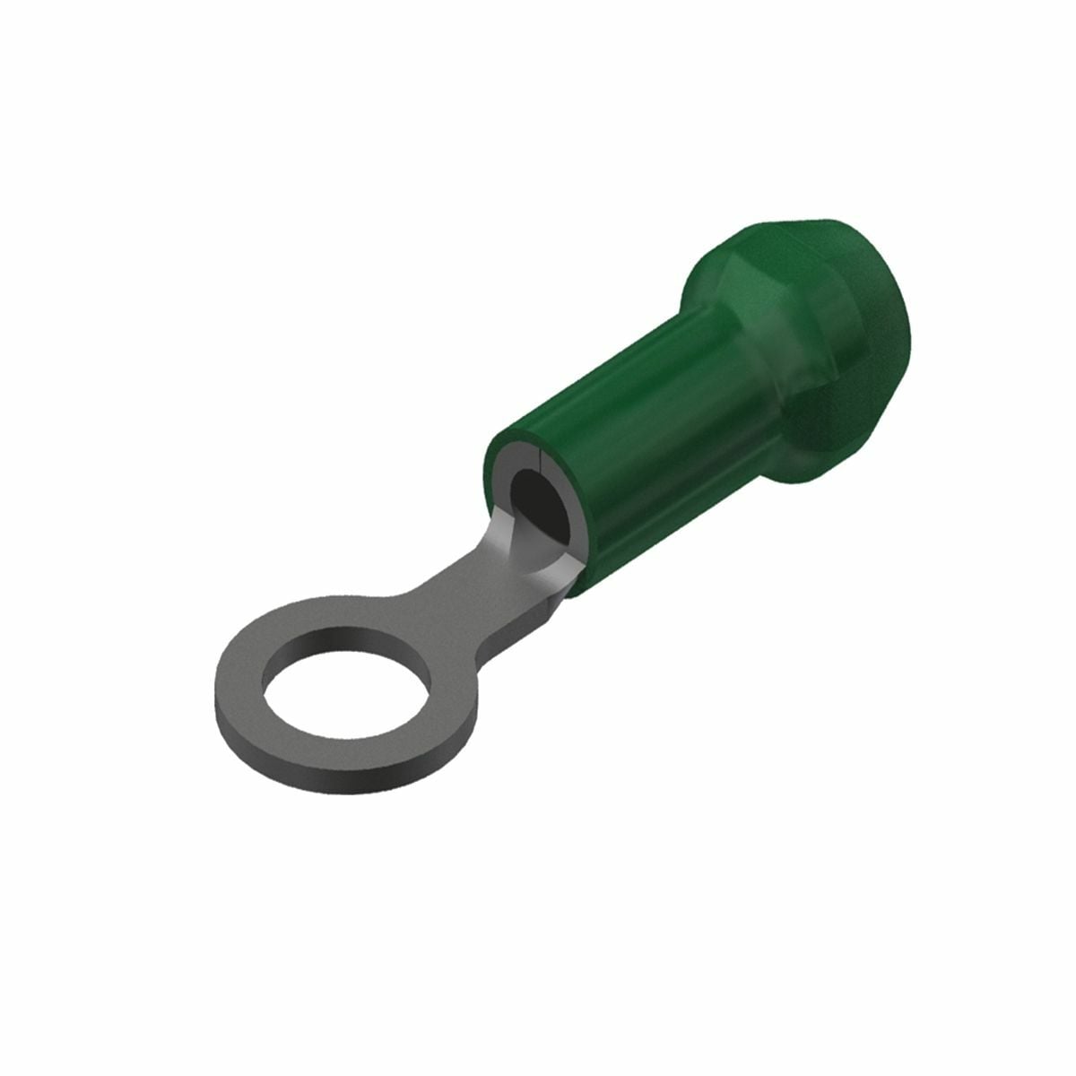 YAE12N Type YAE-N Terminal With Nylon Insulation, 14 to 12 AWG Conductor, 1.06 in L, Brazed Seam Barrel, Copper, Green