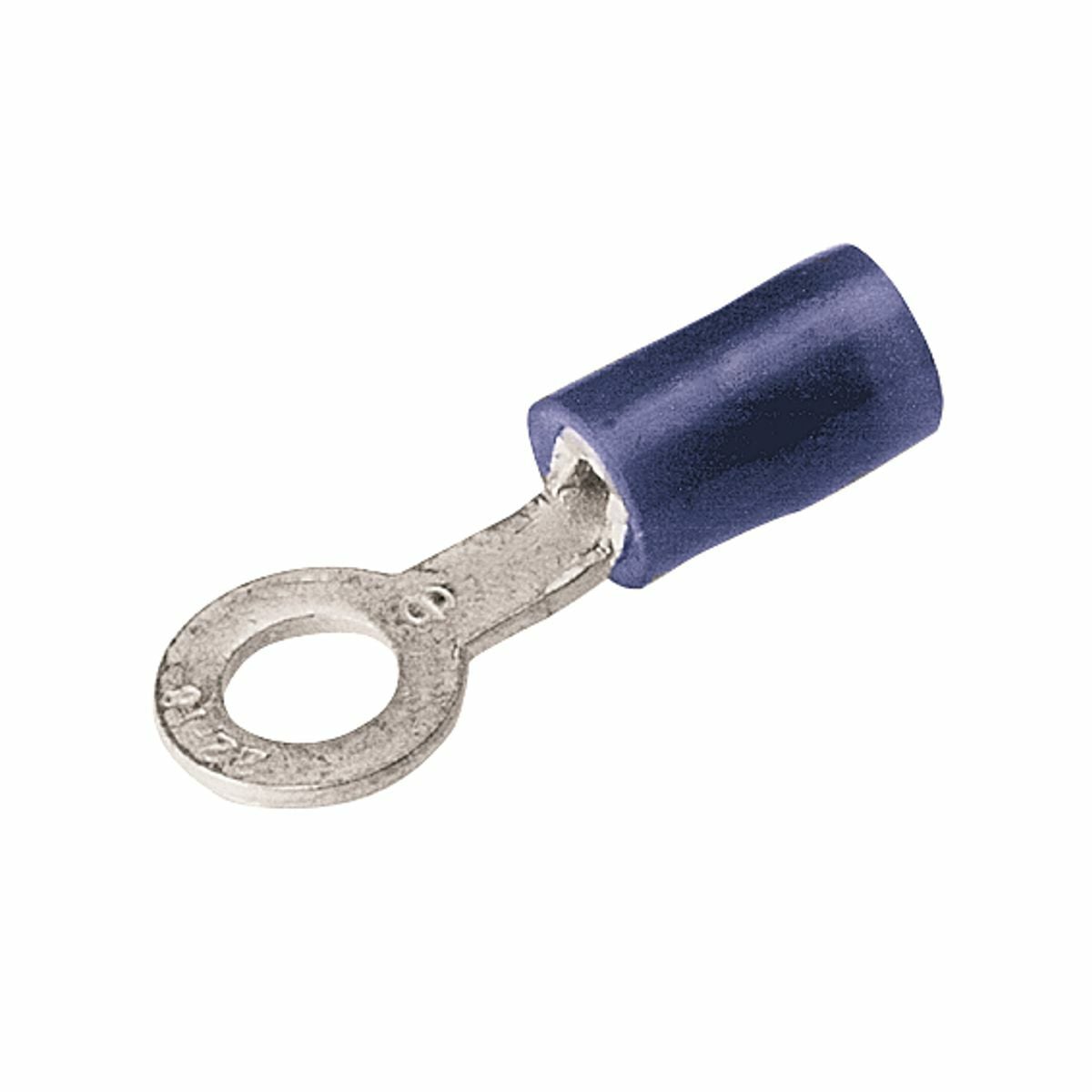YAES14N8 YAES-N Type YAES Standard Insulated Ring Tongue Terminal, 16 to 14 AWG Conductor, Brazed Barrel, Electrolytic Copper, Red