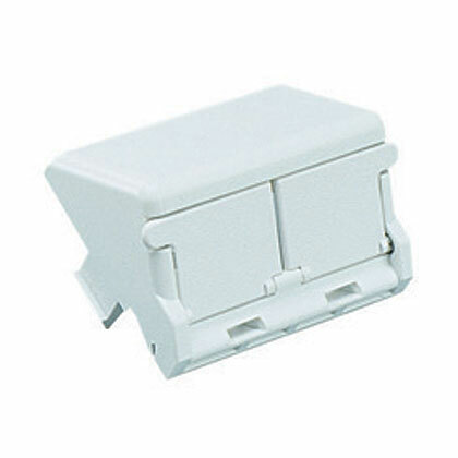 CHS2SWH-X Mini-Com PanNet Shuttered Modular Insert, Snap-Fit Mount, Sloped Module, 2 Ports