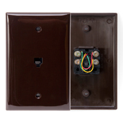 40539-PMB Midsize Screw Terminal Telephone Wall Jack, 1 Gang, 3-1/8 in W, Nylon, Box Mount