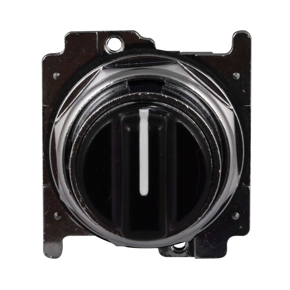 10250T1342 Heavy Duty Oiltight/Watertight Non-Illuminated Selector Switch Operator With Cap, 30.5 mm, Knob Operator, 3 Positions, Black