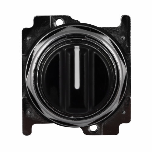 10250T1352 Heavy Duty Oiltight/Watertight Non-Illuminated Selector Switch Operator With Cap, 30.5 mm, Knob Operator, 3 Positions, Black
