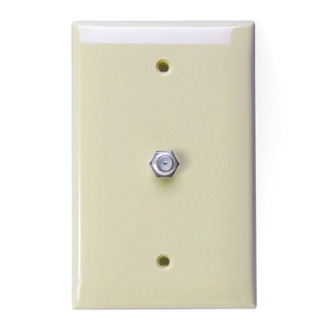40539-MI Midsize Telephone/Video Wall Jack, 1 Gang, 3.12 in W, Nylon, Wall Mount
